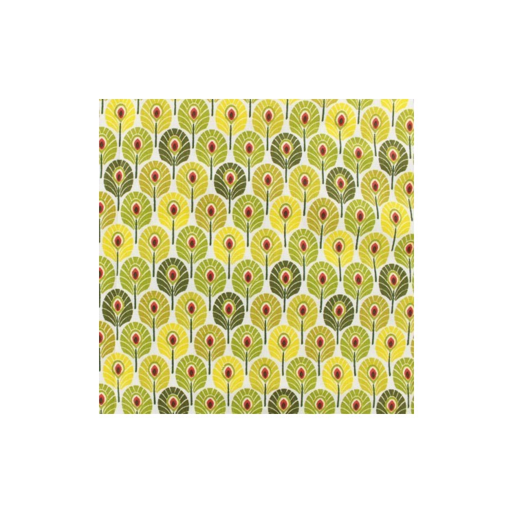 Tissu 100% coton imprimé plume de paon