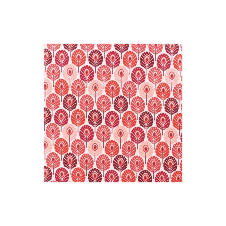 Tissu 100% coton imprimé plume de paon