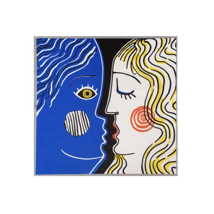 Carré coussin velours visages