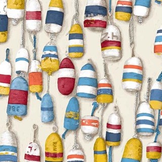 Tissus petites bouées 100% coton