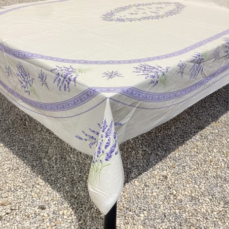 Nappe lavande blanche