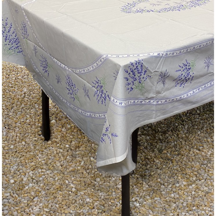 Nappe lavande blanche