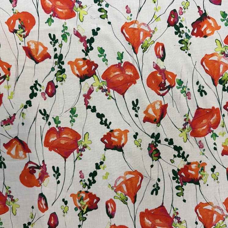 Viscose à fleurs - Marseille Textiles