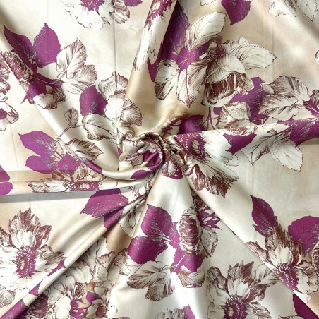 Satin à fleurs - Marseille Textiles