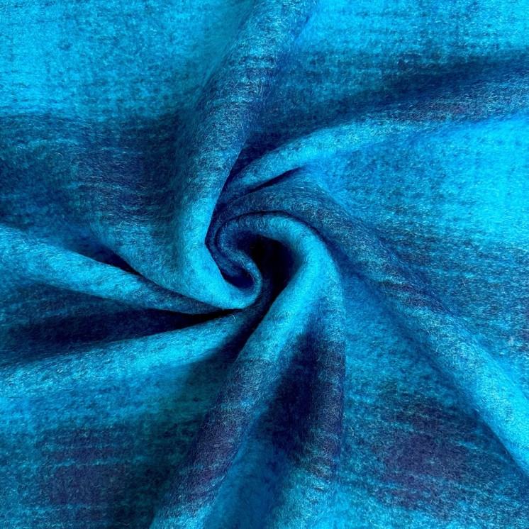 Lainage carreaux bleu - Marseille Textiles