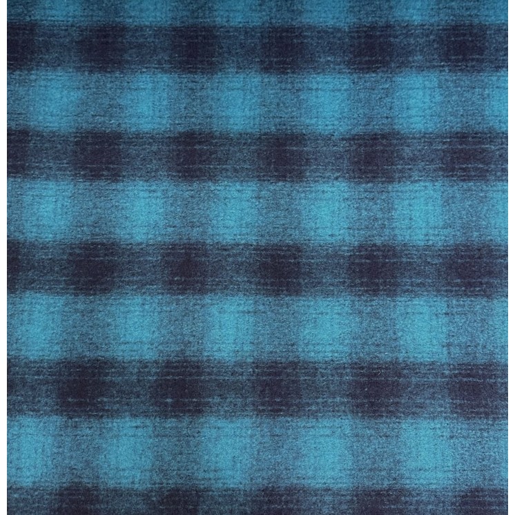 Lainage carreaux bleu - Marseille Textiles