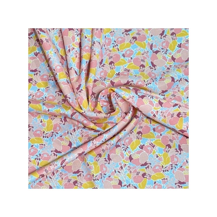Tissus viscose imprimé fleurie - Marseille Textiles