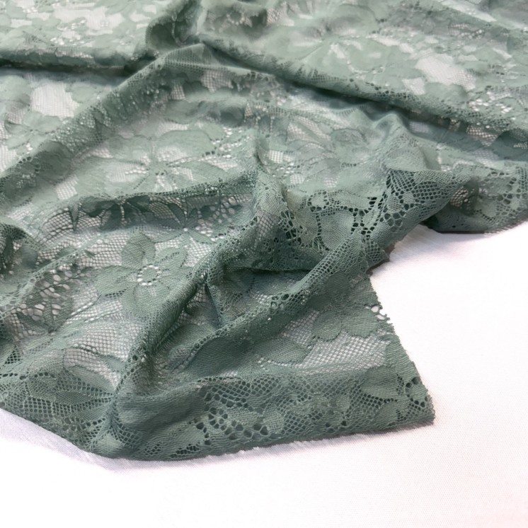 Dentelle Fleurie Turquoise - Marseille Textiles