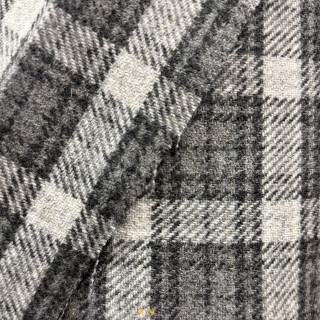 Lainage à Carreaux gris - Marseille Textiles