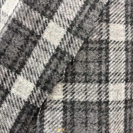 Lainage à Carreaux gris - Marseille Textiles
