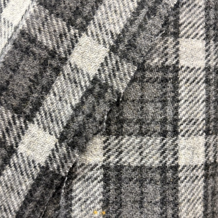 Lainage à Carreaux gris - Marseille Textiles