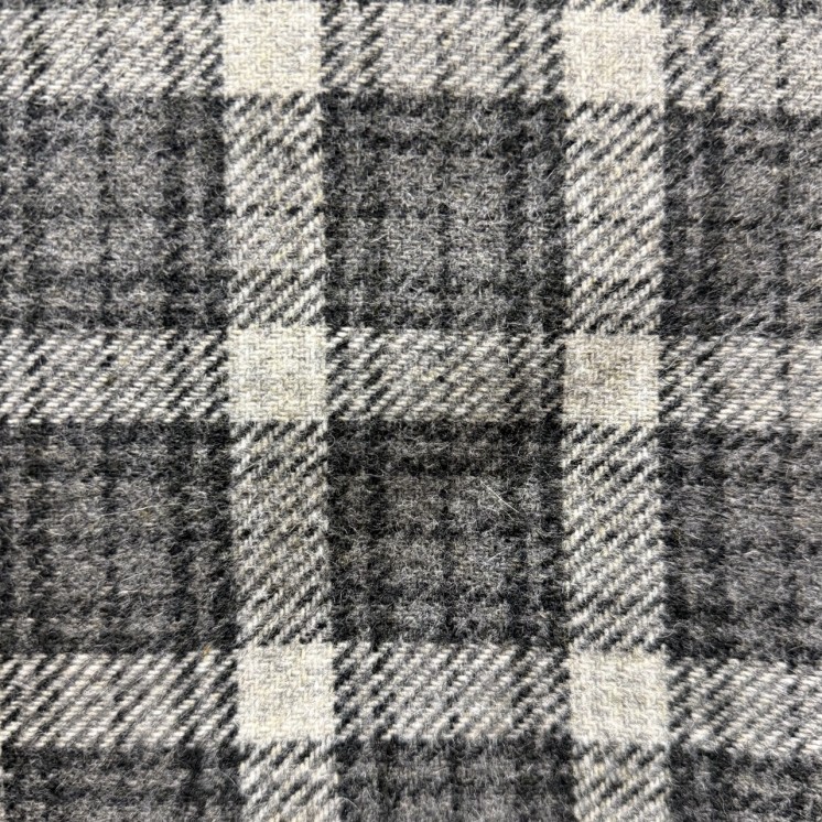 Lainage à Carreaux gris - Marseille Textiles