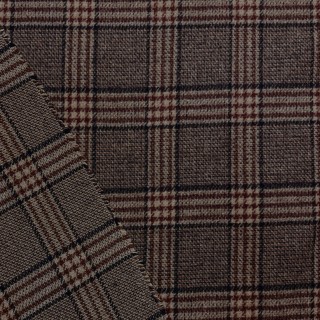 Lainage à carreaux Marron - Marseille Textiles