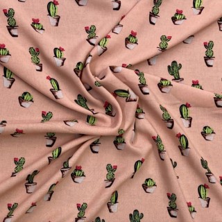 tissu viscose imprimé cactus , marseille textiles