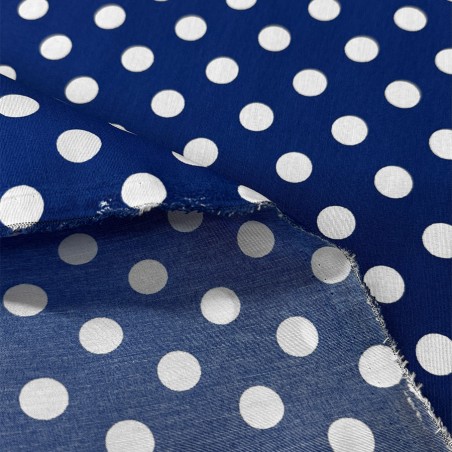 Coton Bleu Pois - Marseille Textiles