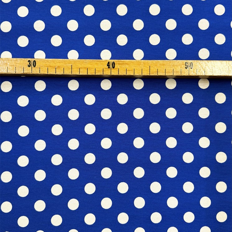 Coton Bleu Pois - Marseille Textiles