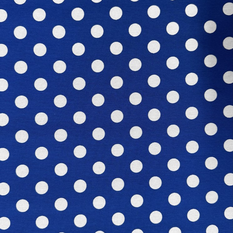 Coton Bleu Pois - Marseille Textiles