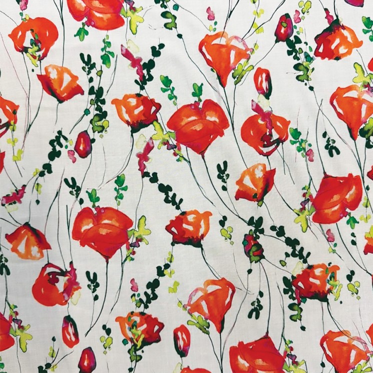 Viscose à fleurs - Marseille Textiles