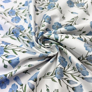 Coton Fleurs Bleues - Marseille Textiles