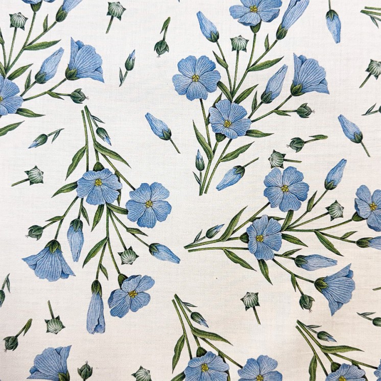 Coton Fleurs Bleues - Marseille Textiles