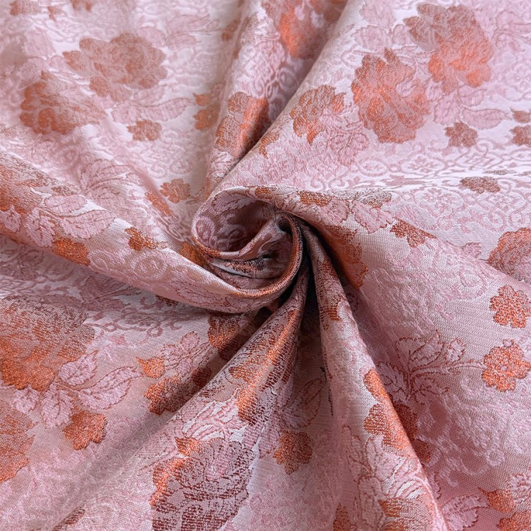 Tissu Jacquard Rose - Marseille Textiles