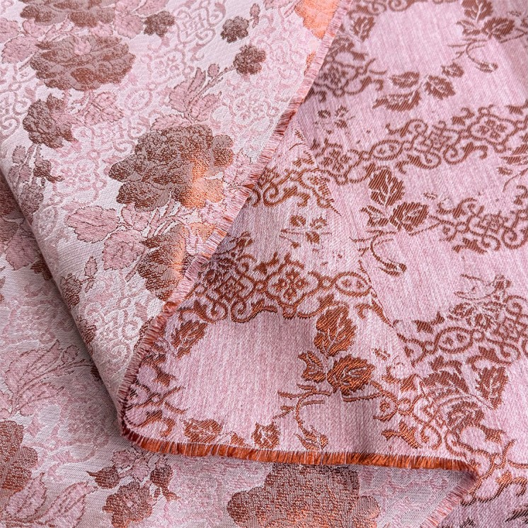 Tissu Jacquard Rose - Marseille Textiles