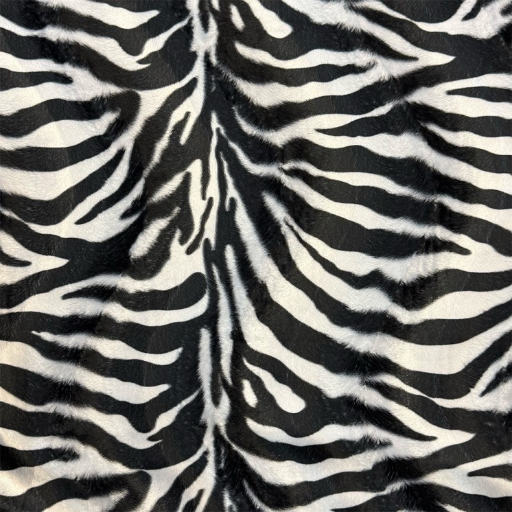 Fausse fourrure imprimée zèbre - Marseille textiles