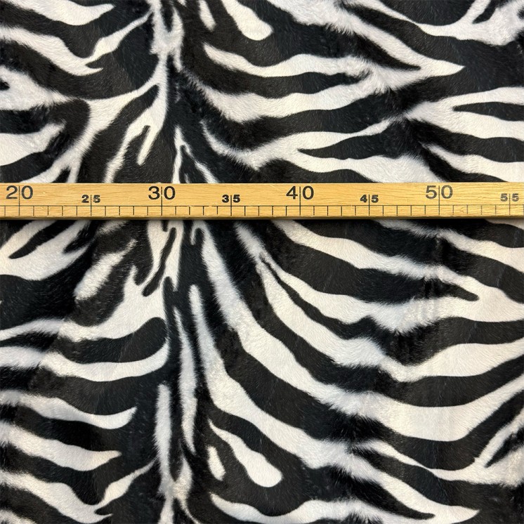 Fausse fourrure imprimée zèbre - Marseille textiles