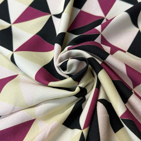 Viscose imprimé géométrique - Marseille Textiles
