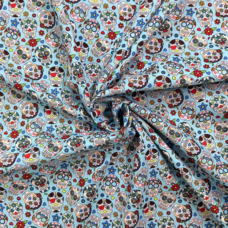 Tissus popeline calaveras mexicaine - Marseille textiles