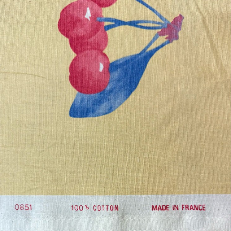 Coton imprimé cerises - Marseille Textiles