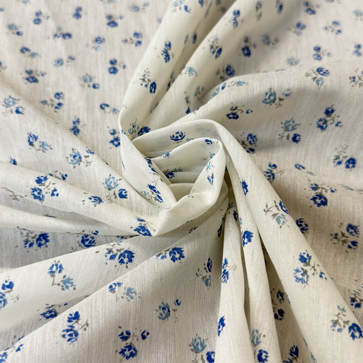 Coton motifs fleurs - Marseille Textiles