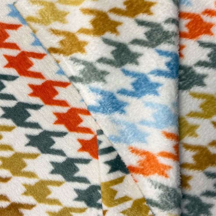 Polaire Doudou motif Pied-de-Poule - Marseille Textiles