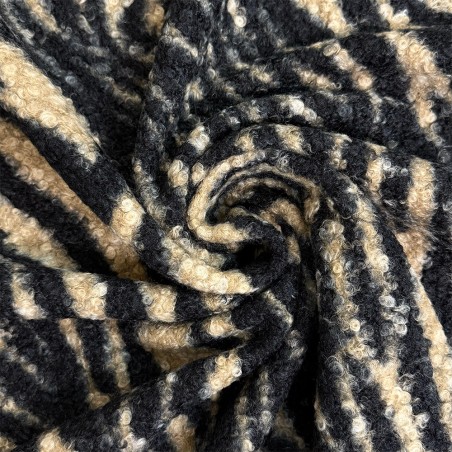 Tissu Bouclette Zébré - Marseille Textiles