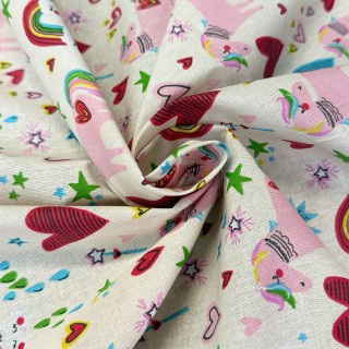Cretonne Motif Licorne - Marseille Textiles