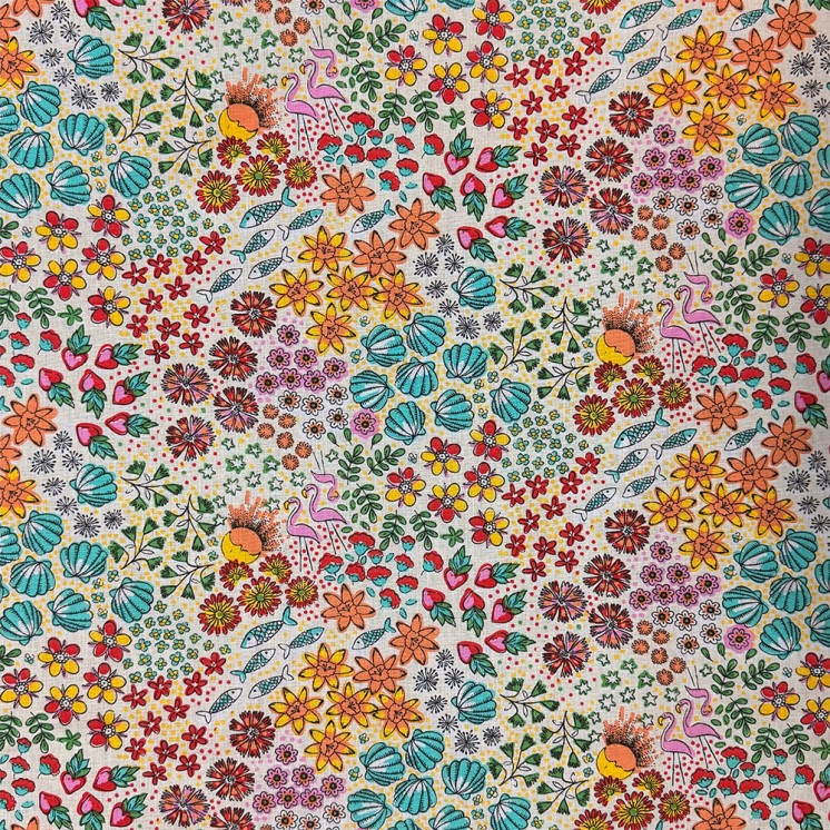 Cretonne Motif Fleurs - Marseille Textiles