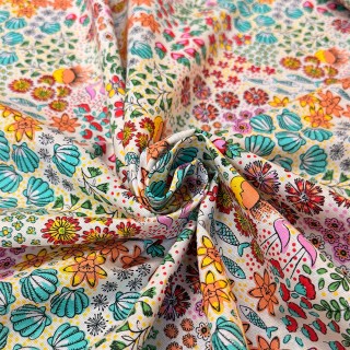 Cretonne Motif Fleurs - Marseille Textiles