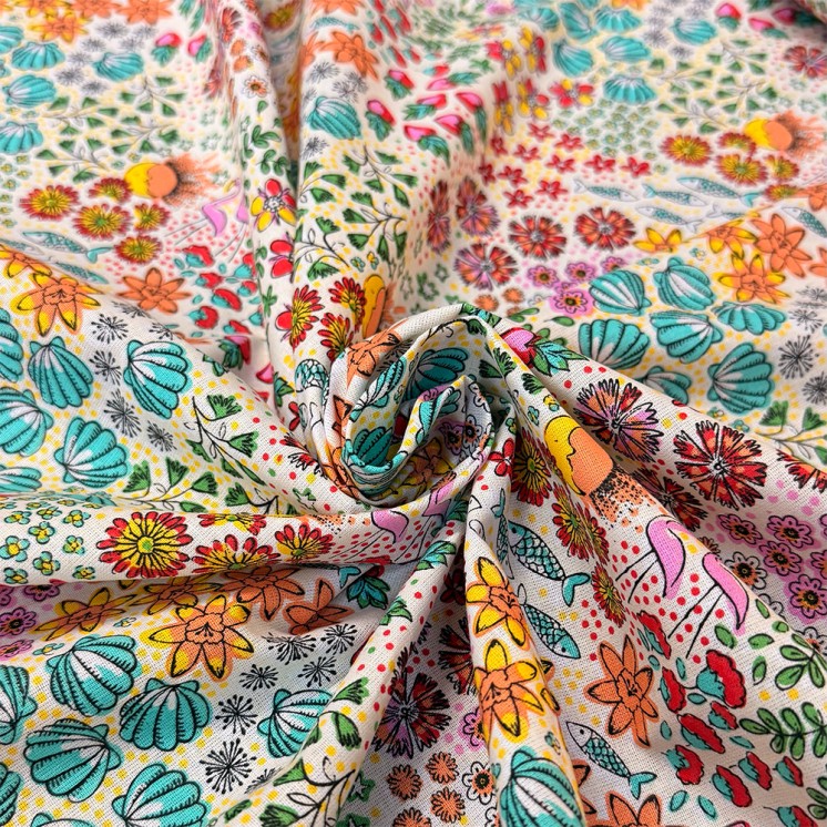 Cretonne Motif Fleurs - Marseille Textiles