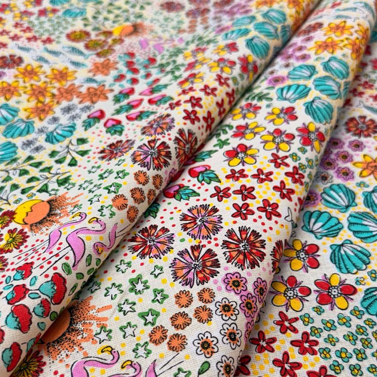 Cretonne Motif Fleurs - Marseille Textiles