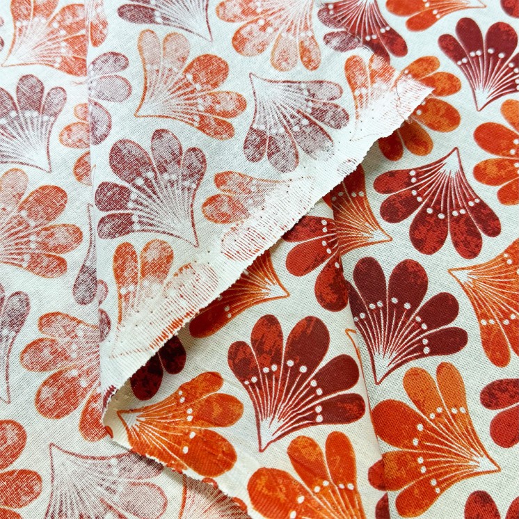 Cretonne de Coton à Motifs Éventails - Marseille Textiles