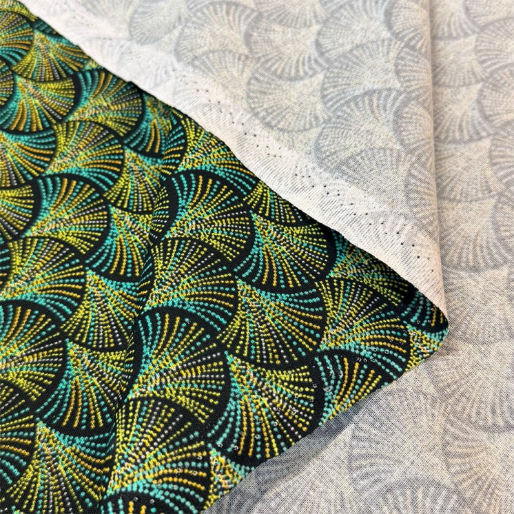 Cretonne Motifs éventails - Marseille Textiles