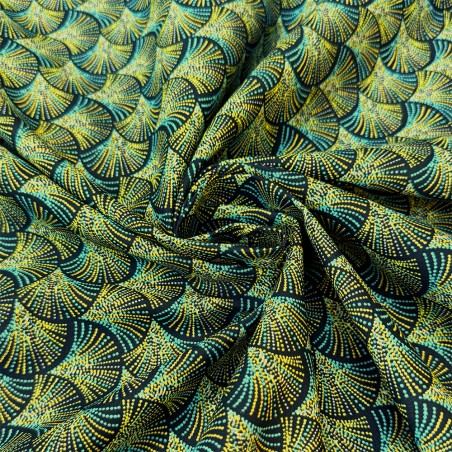 Cretonne Motifs éventails - Marseille Textiles