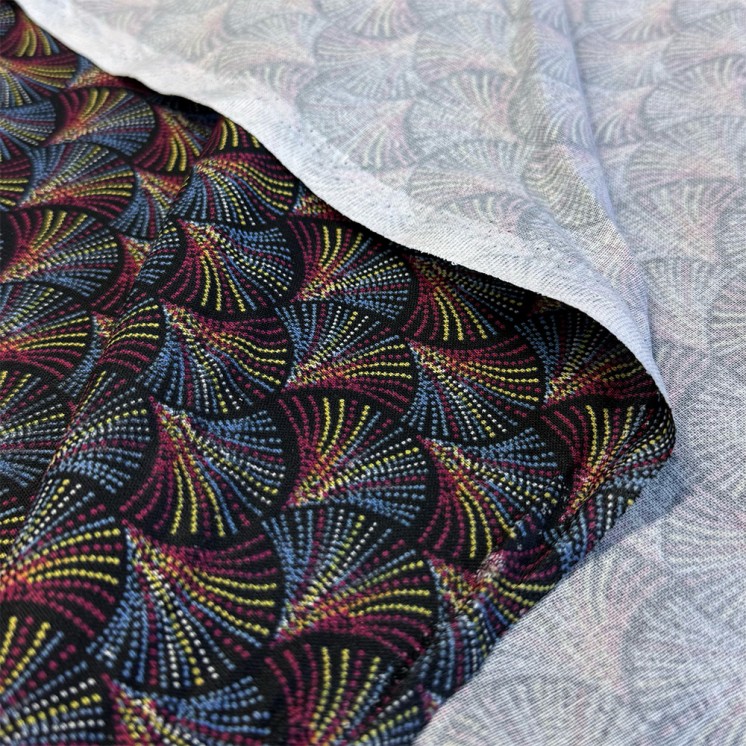 Cretonne Motifs éventails - Marseille Textiles