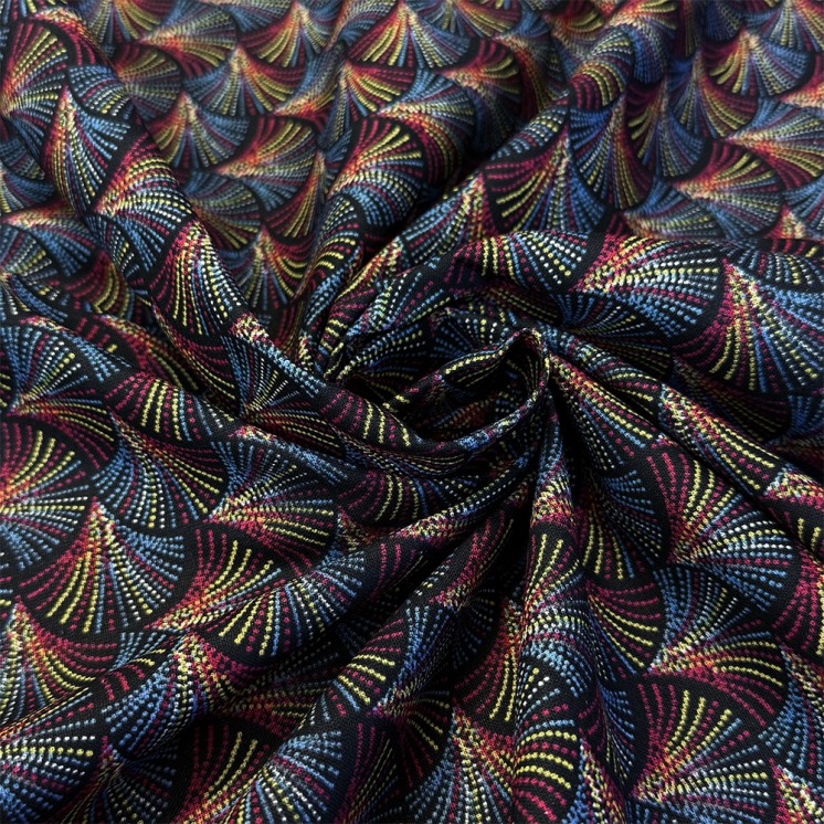Cretonne Motifs éventails - Marseille Textiles