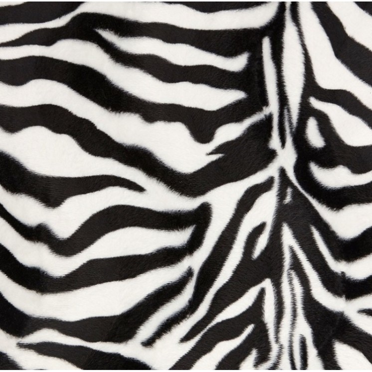 Fausse fourrure imprimée zèbre - Marseille textiles