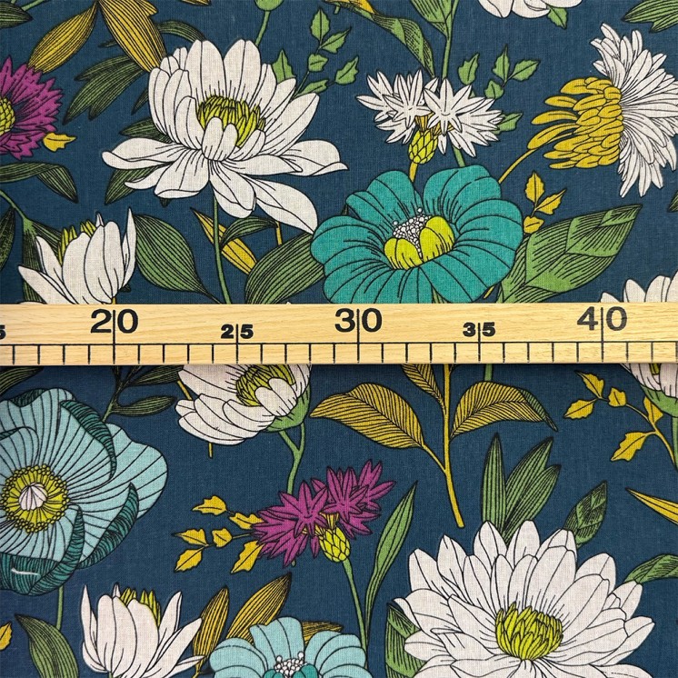 Cretonne Motifs Jardin Fleuri - Marseille Textiles