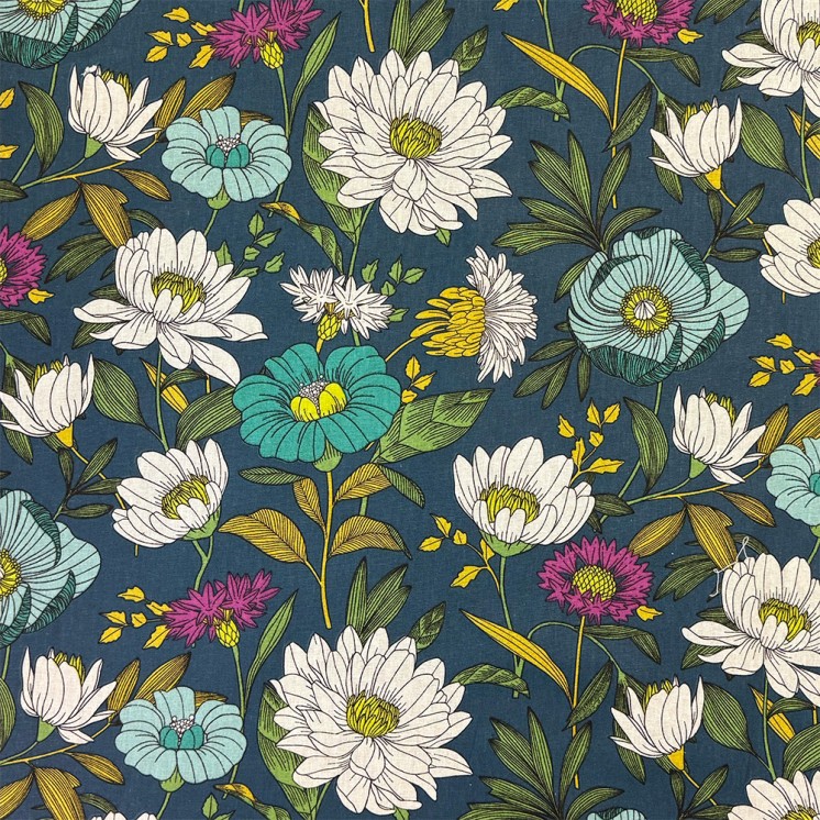 Cretonne Motifs Jardin Fleuri - Marseille Textiles