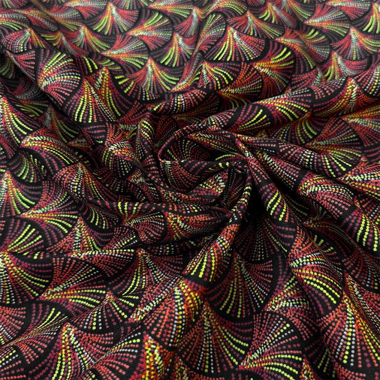 Cretonne Motifs éventails - Marseille Textiles