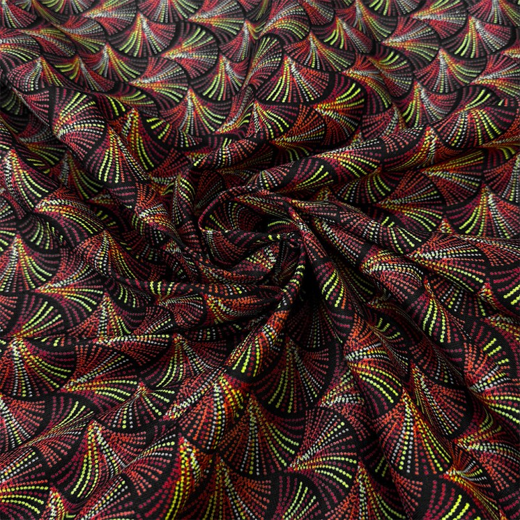 Cretonne Motifs éventails - Marseille Textiles
