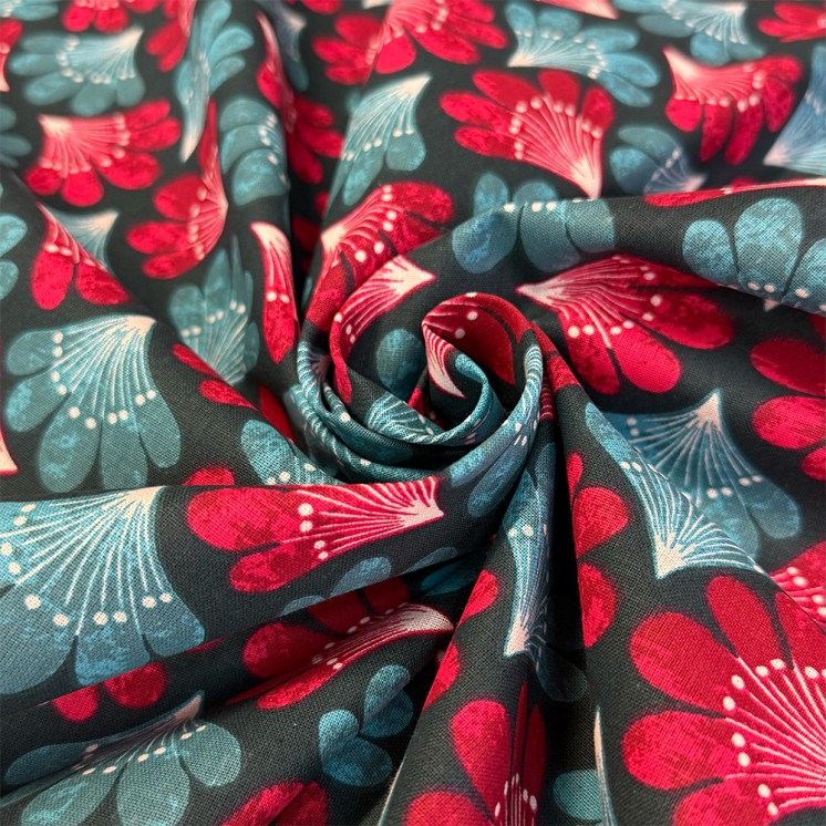 Cretonne de Coton à Motifs Éventails - Marseille Textiles